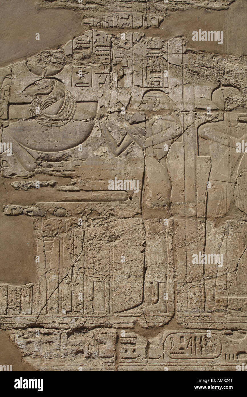 inscription , temple of Karnak, Luxor, Egypt, Luxor Stock Photo - Alamy