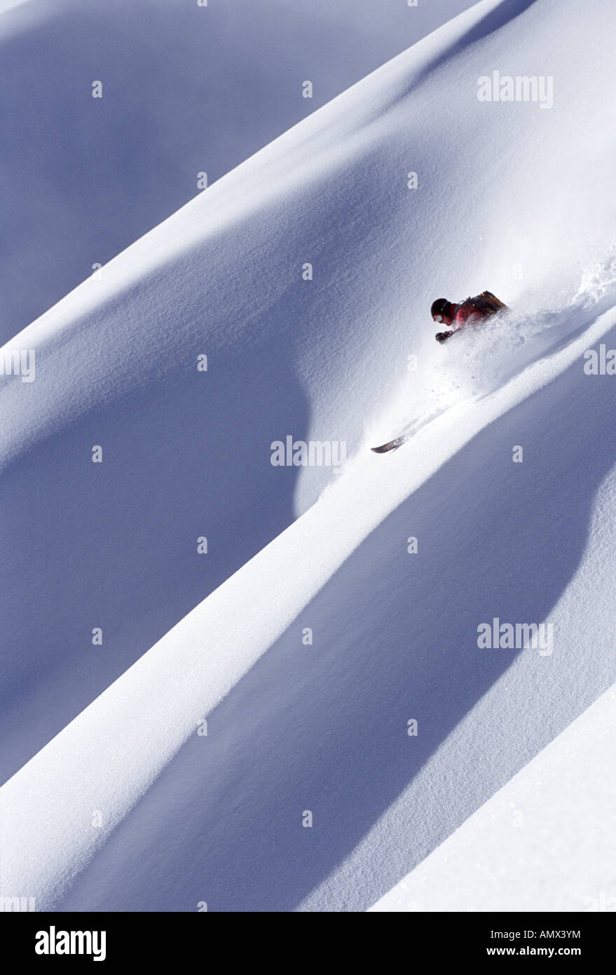ski in les Arcs ski resort, north alps montains, France, Alps Stock Photo