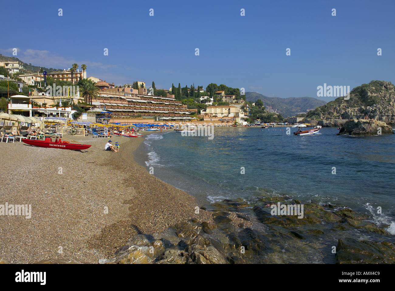 Taormina, Mazzaro Lido Stock Photo