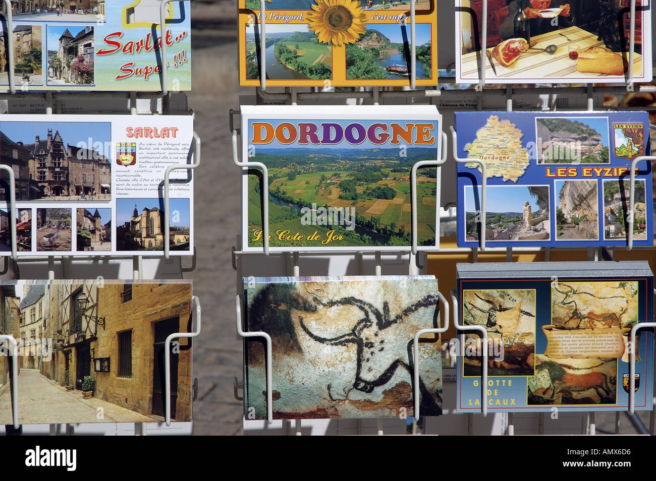 Dordogne, Postcard Stand Stock Photo