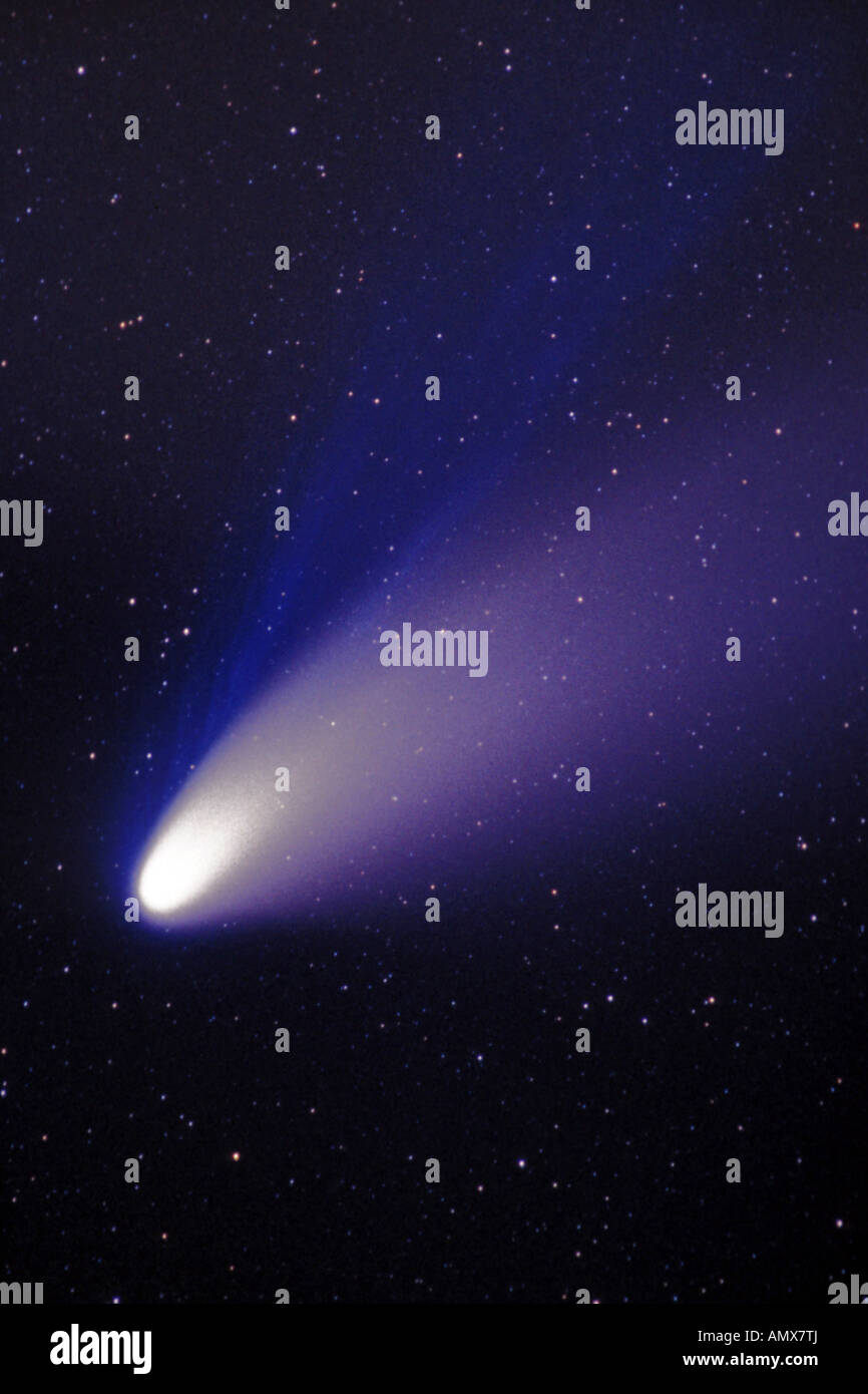 Comet Hale-Bopp in April 1997 Stock Photo