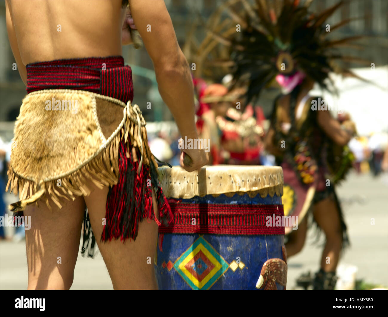 Mexico City, Zocalo, Dancers Stock Photo