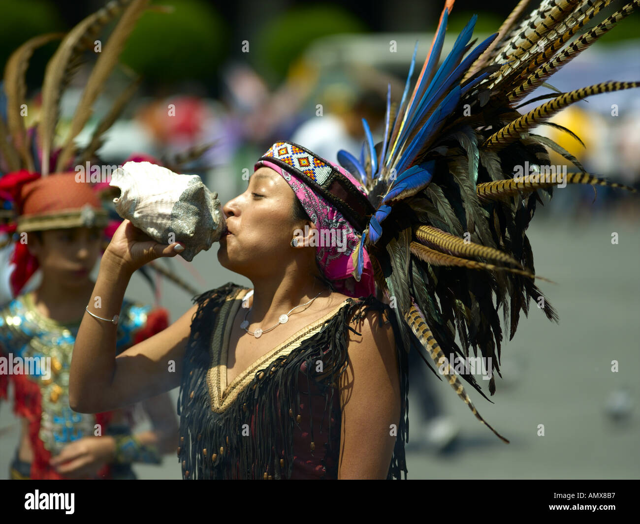 Mexico City, Zocalo, Dancers Stock Photo