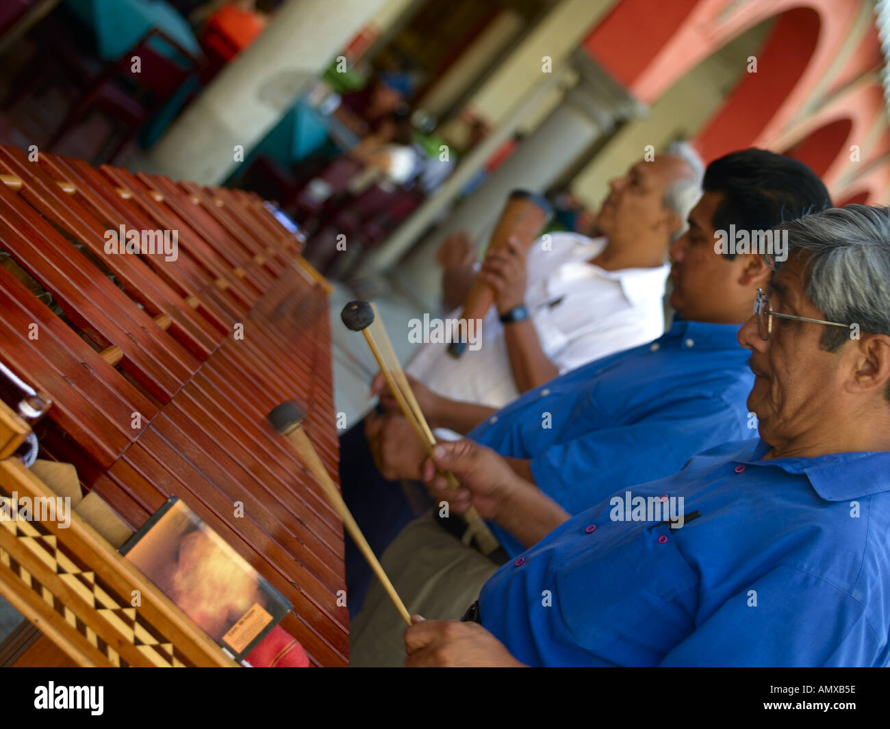 Cordoba, Zocalo Square, Marimba Players Stock Photo