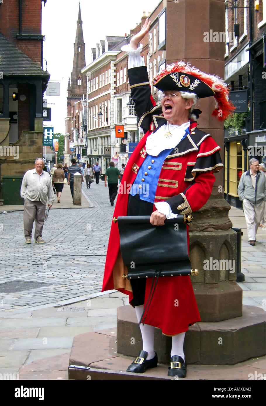 Chester, Town Crier, Chester Cheshire Britain UK Stock Photo