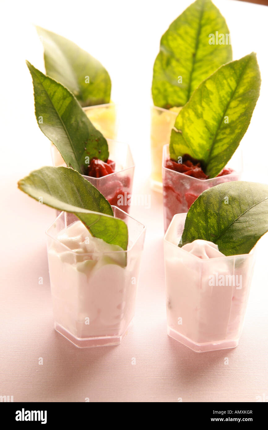 Close-up of desserts in glasses Stock Photo