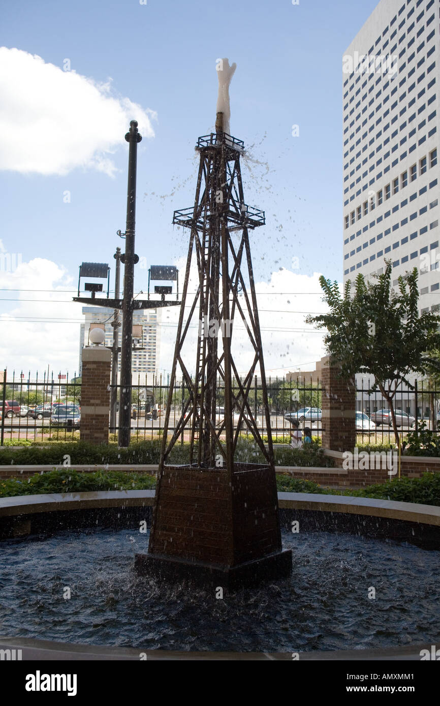 Oil rig statue Houston, Texas, United States of America. Stock Photo