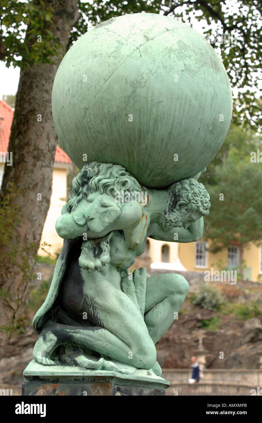 Hercules statue, Atlas, Portmeirion Gwynedd North Wales UK Stock Photo