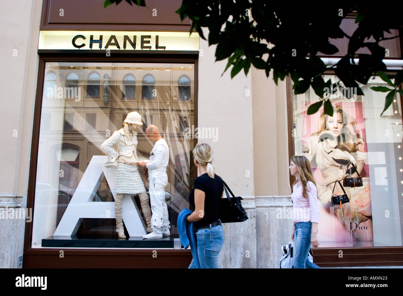 Germany Bavaria Munich Fashion shop at Maximilianstrasse Munichs most