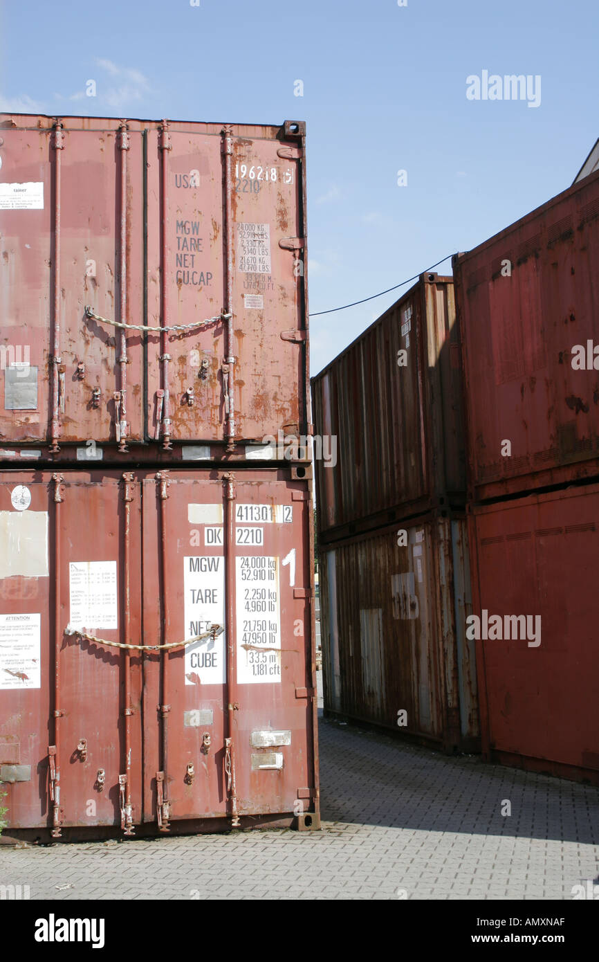 Container on a stock pile in Leipzig Stock Photo - Alamy