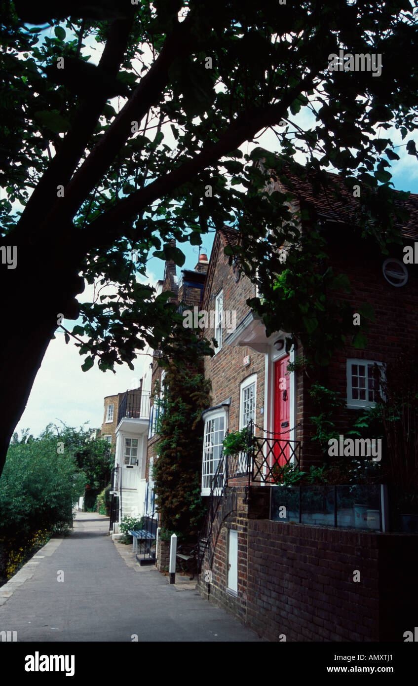 Riverside houses, Strand on the Green, Chiswick, London, UK Stock Photo