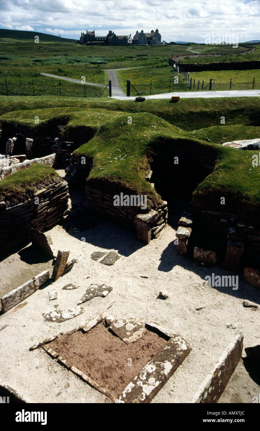 Skara Brae Archaeological dig site Orkney Scotland Stock Photo