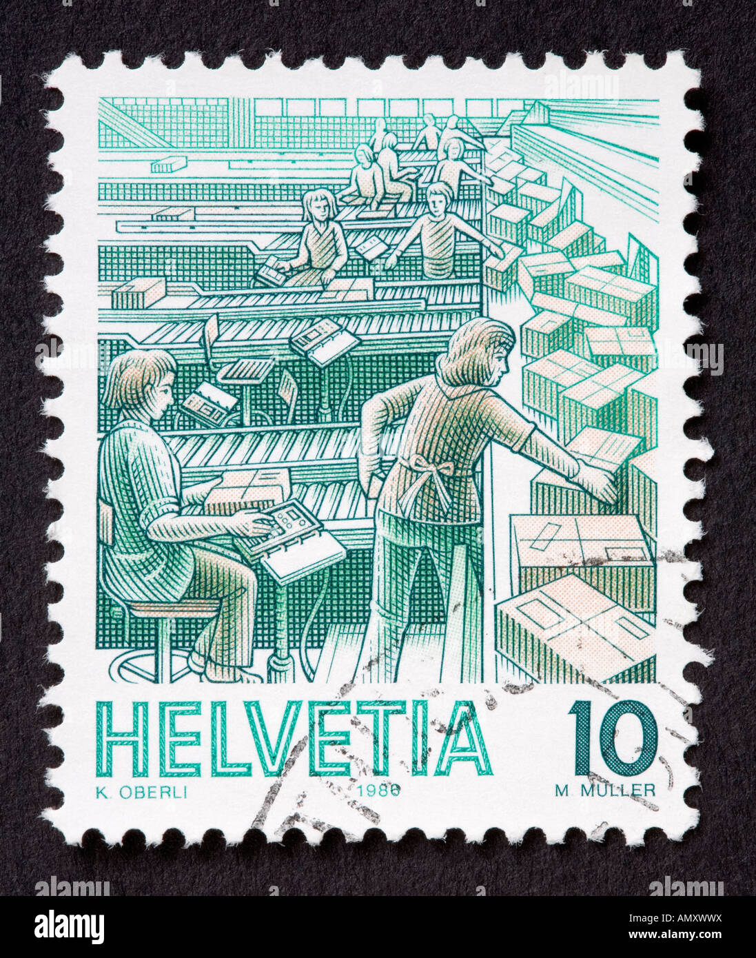 Swiss postage stamp Stock Photo - Alamy