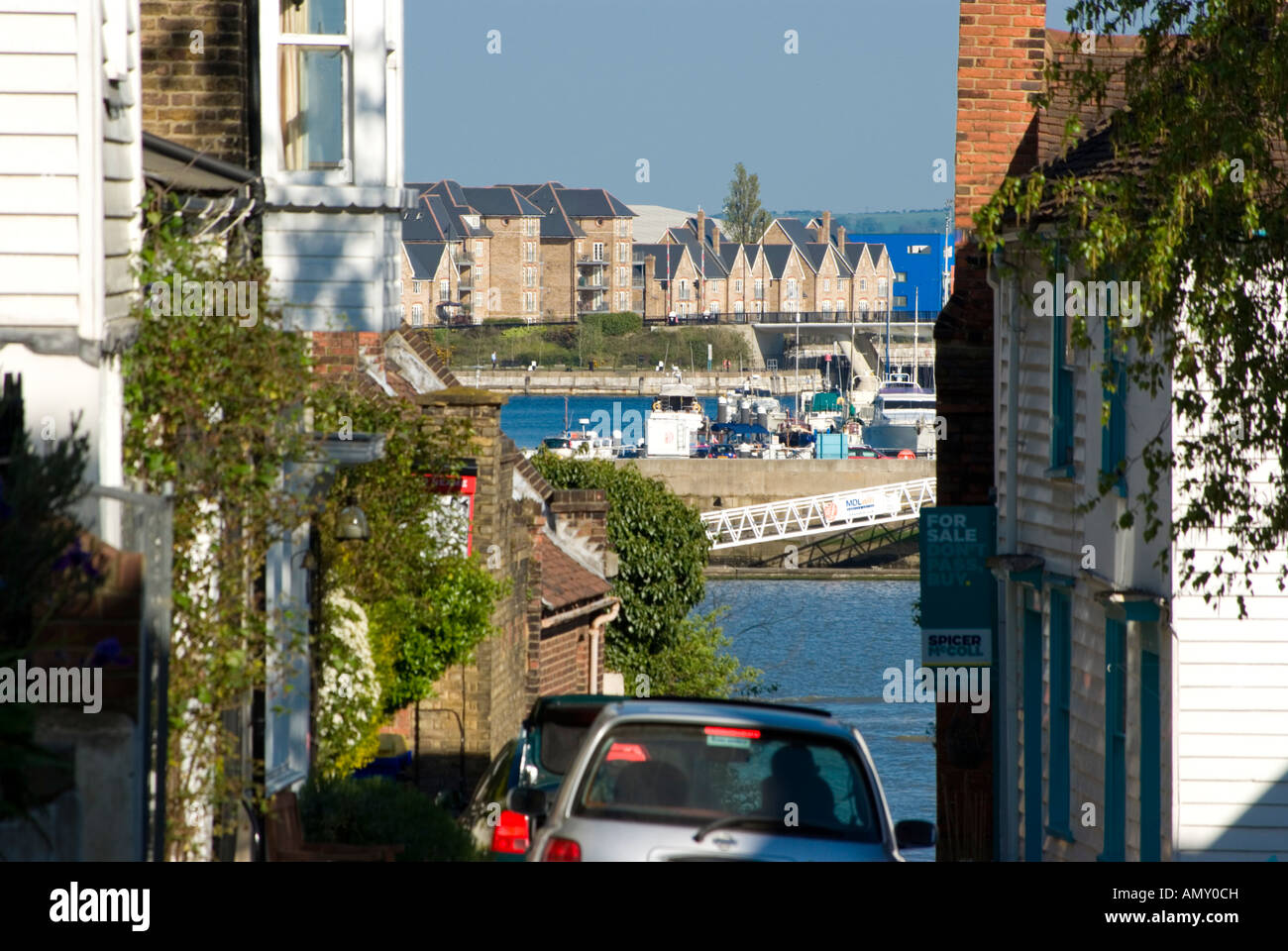 Car on street, Upnor, Medway, Kent, South East England, England Stock