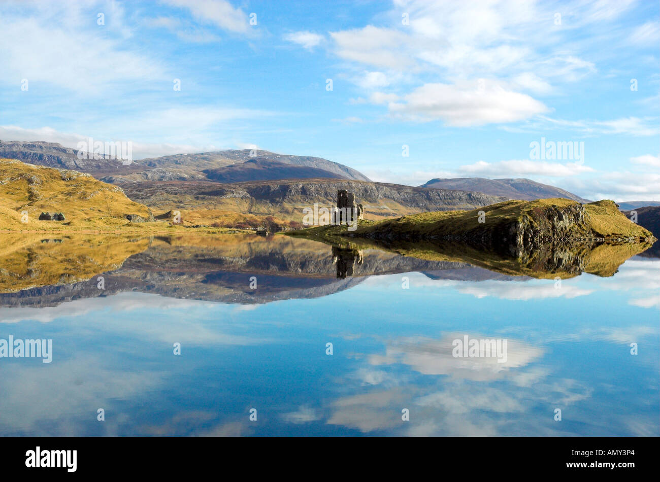 Ardvreck Castle Loch Assynt nr Lochinver Highland Stock Photo