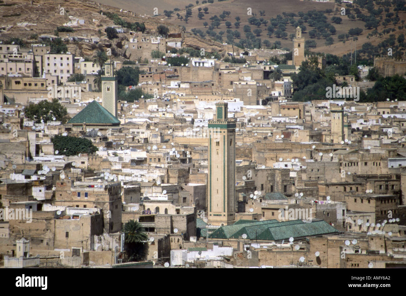 Overlooking the rooftops of the medina of Fes Stock Photo - Alamy