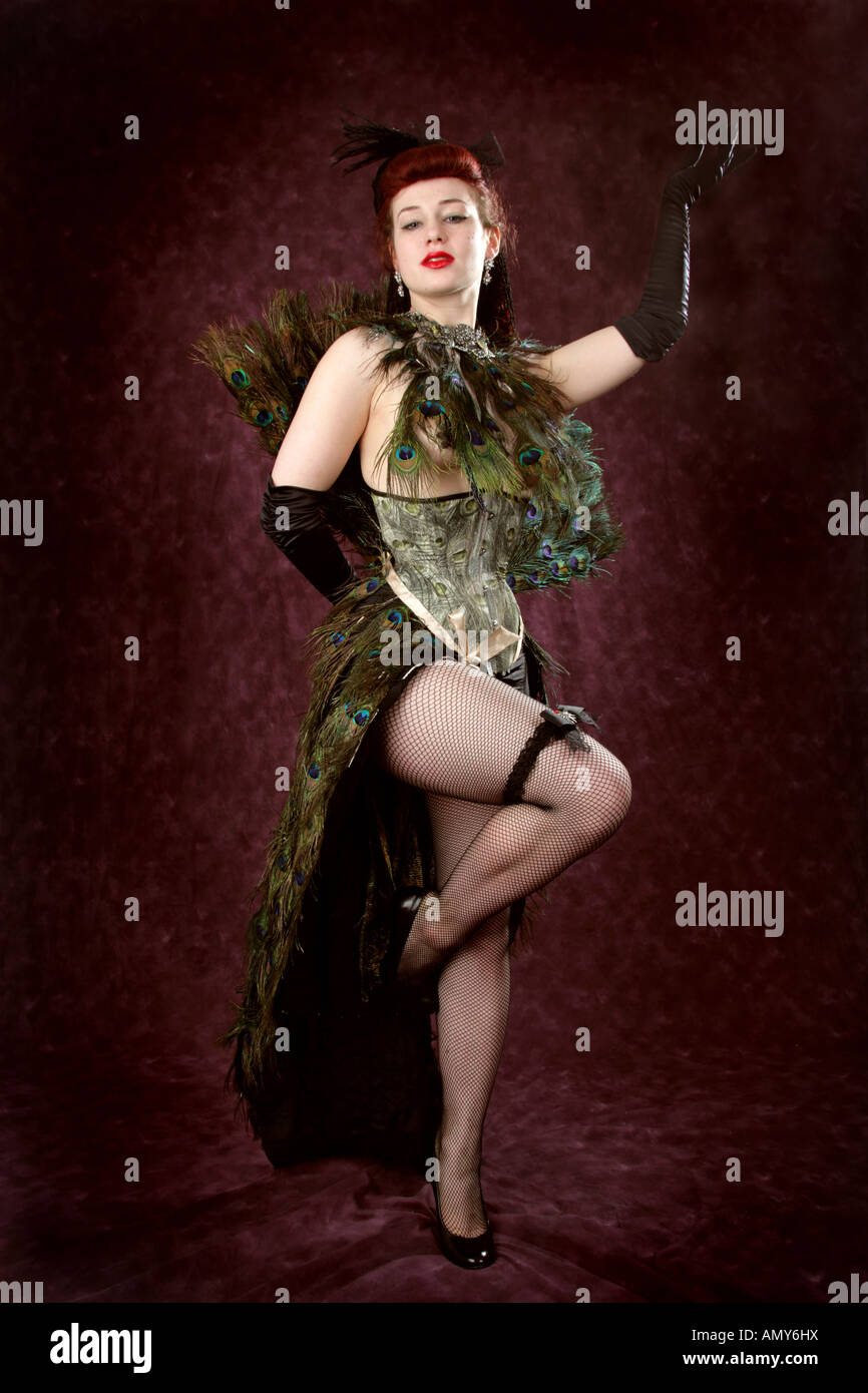 Burlesque Performer and Stage Entertainer Miss Vicky Butterfly Stock Photo