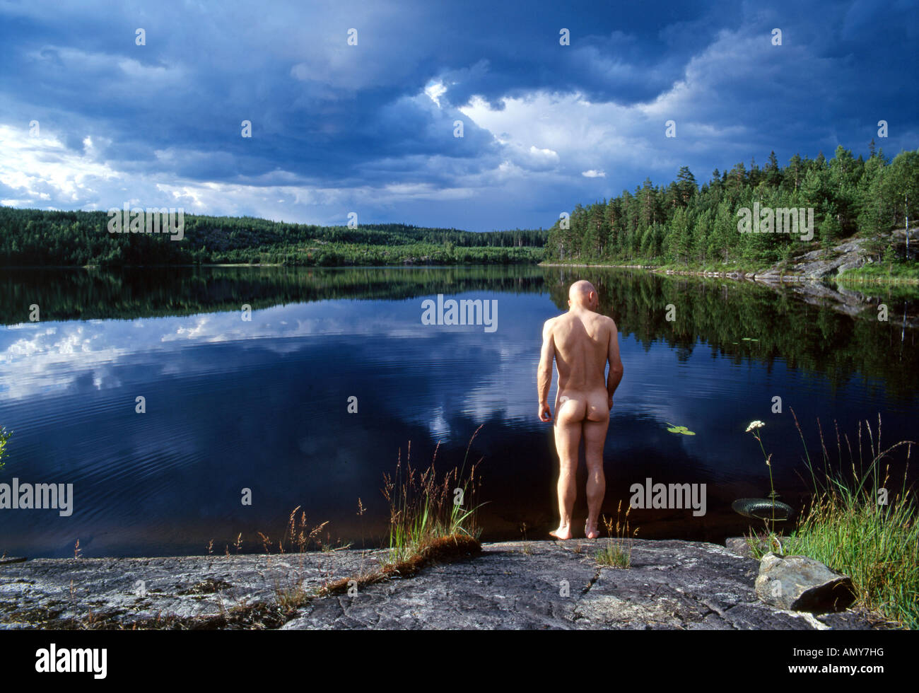 Nude in the lake