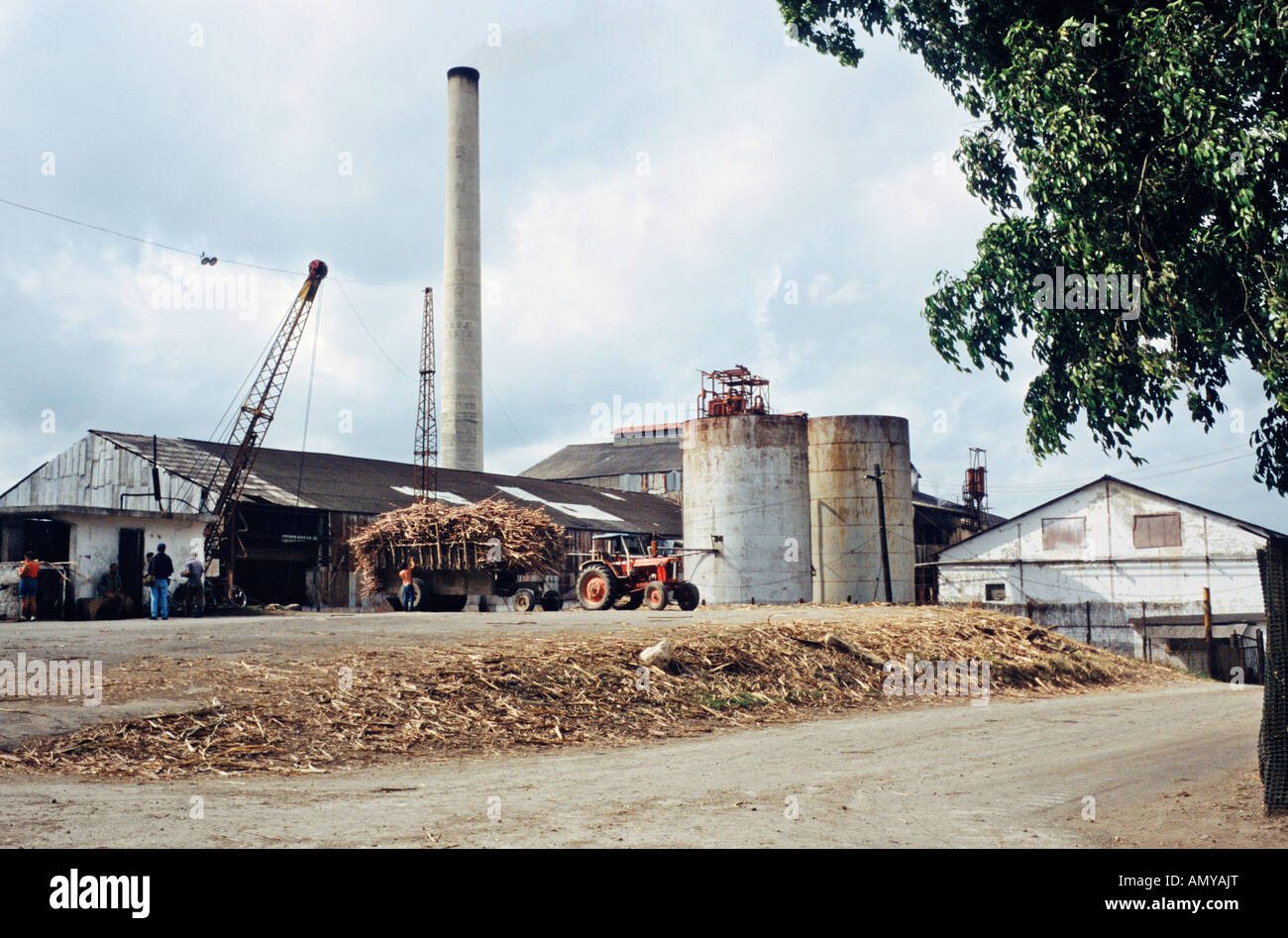 View of a sugar mill in the sugar production town or batey of Habana