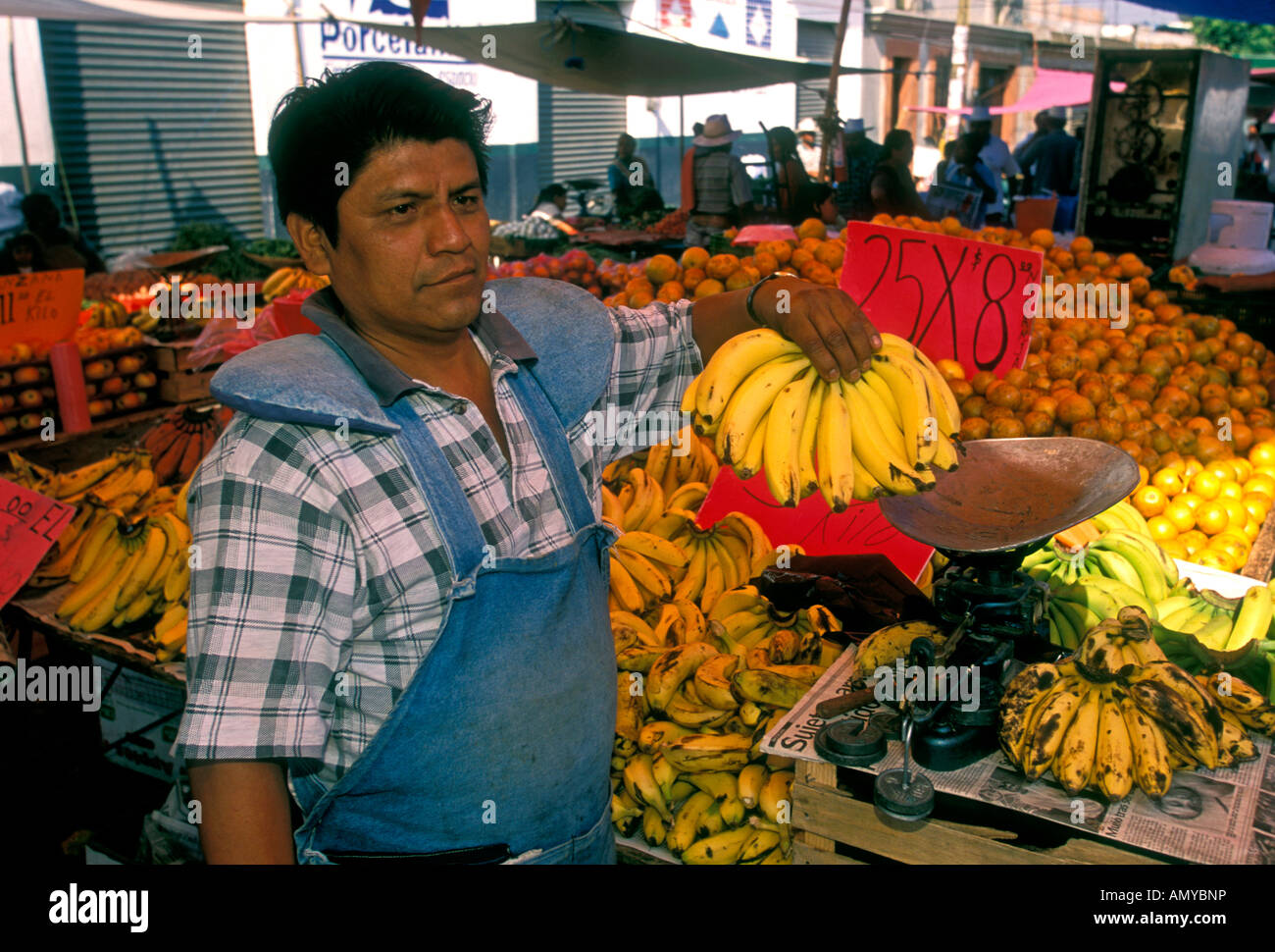 Mexican man, food vendor, selling, fruit, banana, bananas, Friday