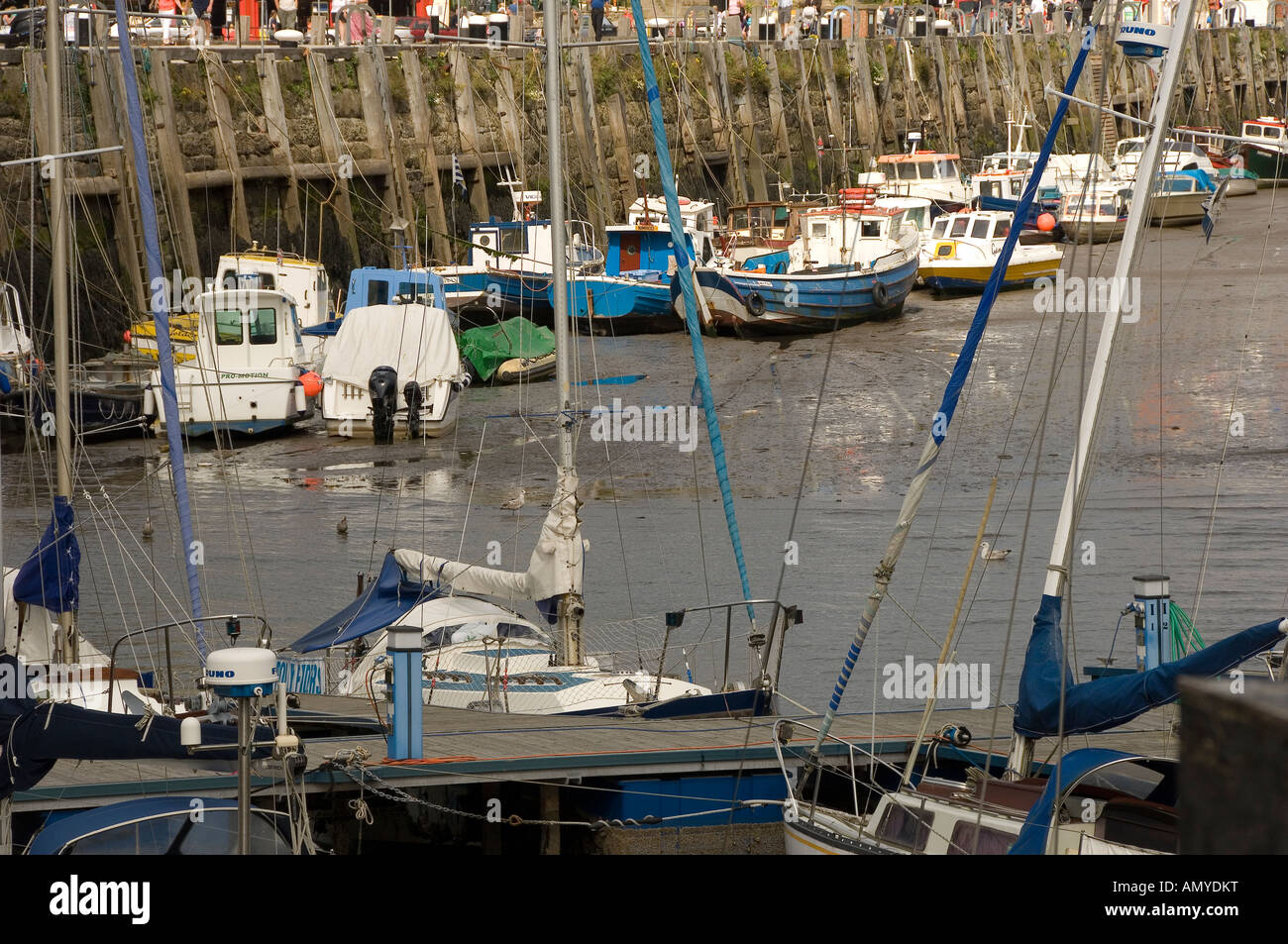 Low tide at Scarborough Harbour North Yorkshire England UK United