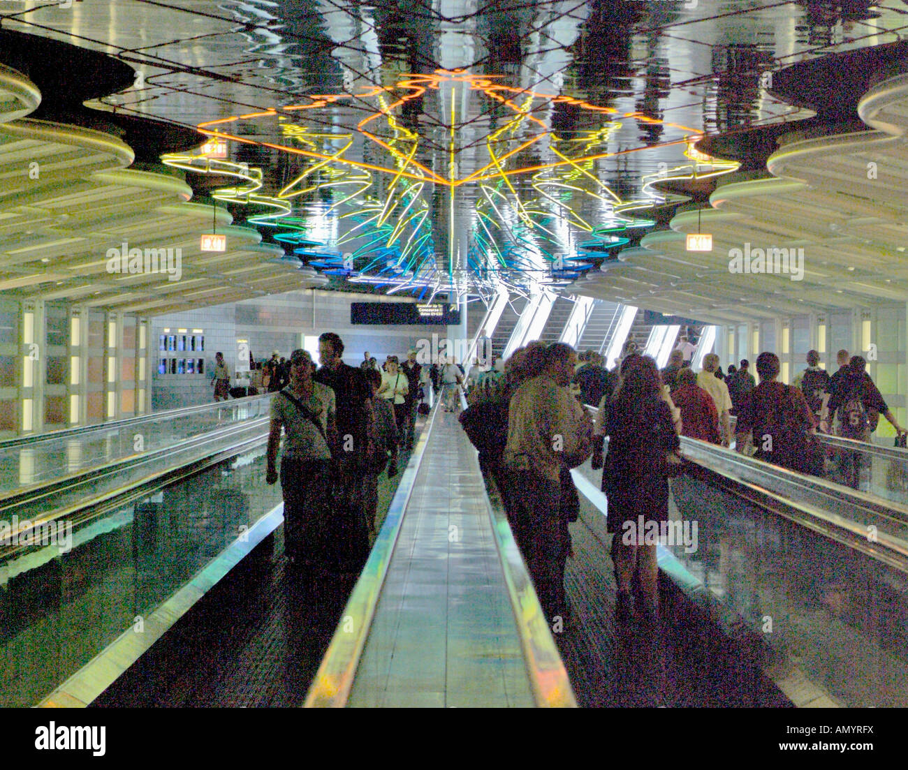 Terminal R at Chicago's O'Hare International Airport, the world's busiest airport Stock Photo