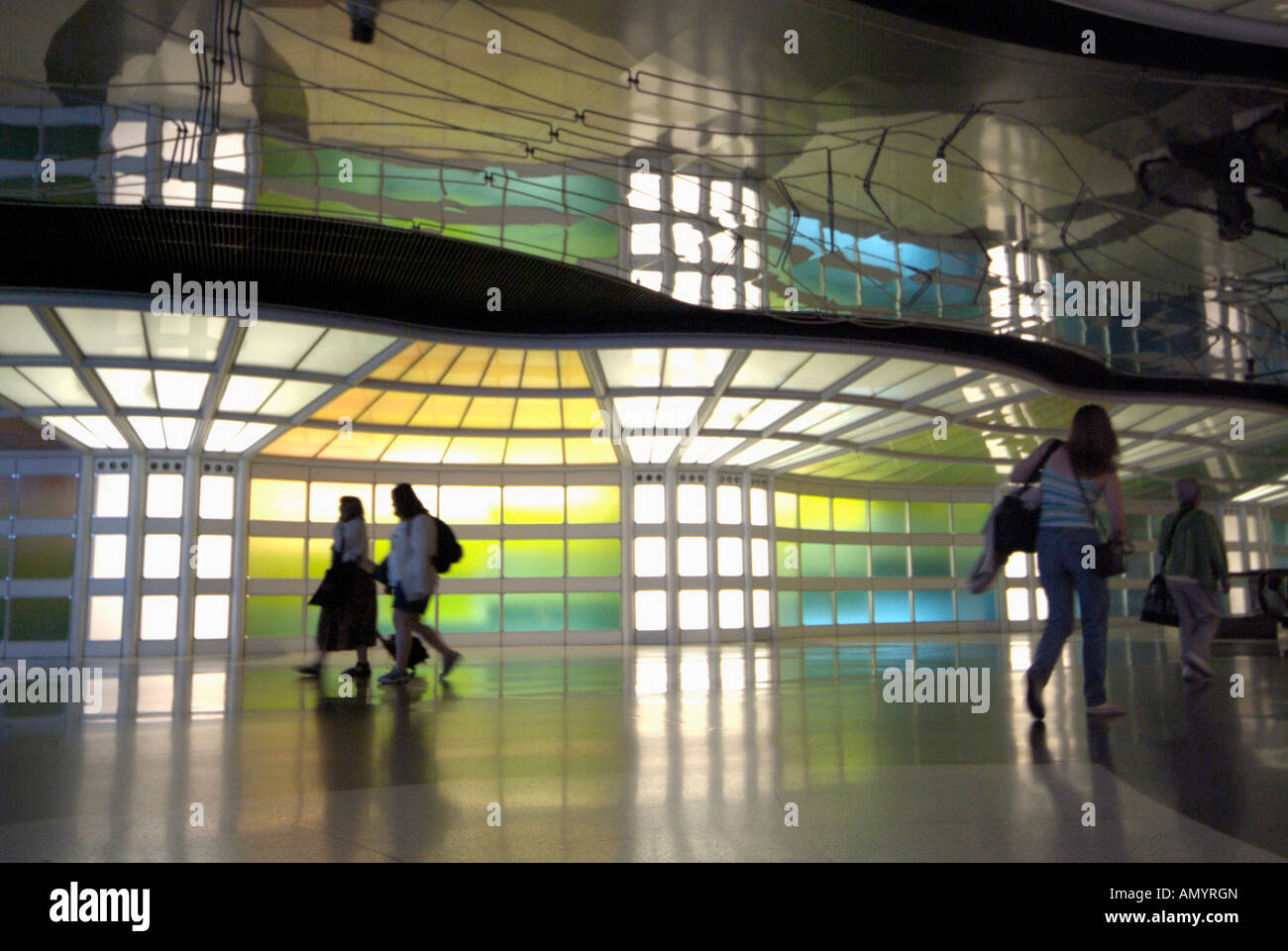 Terminal R at Chicago's O'Hare International Airport, the world's busiest airport Stock Photo