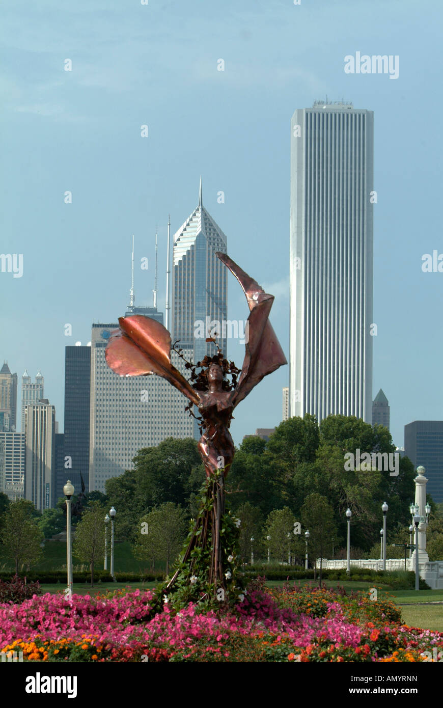 Chicago Park District's Daphne Garden, features angeliclike sculptures