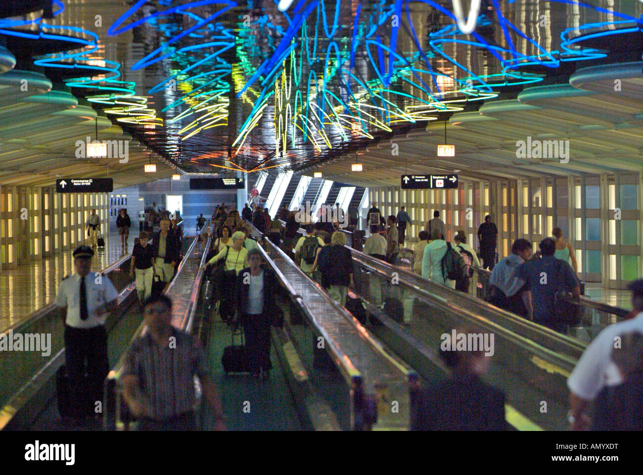 Terminal R at Chicago's O'Hare International Airport, the world's busiest airport Stock Photo