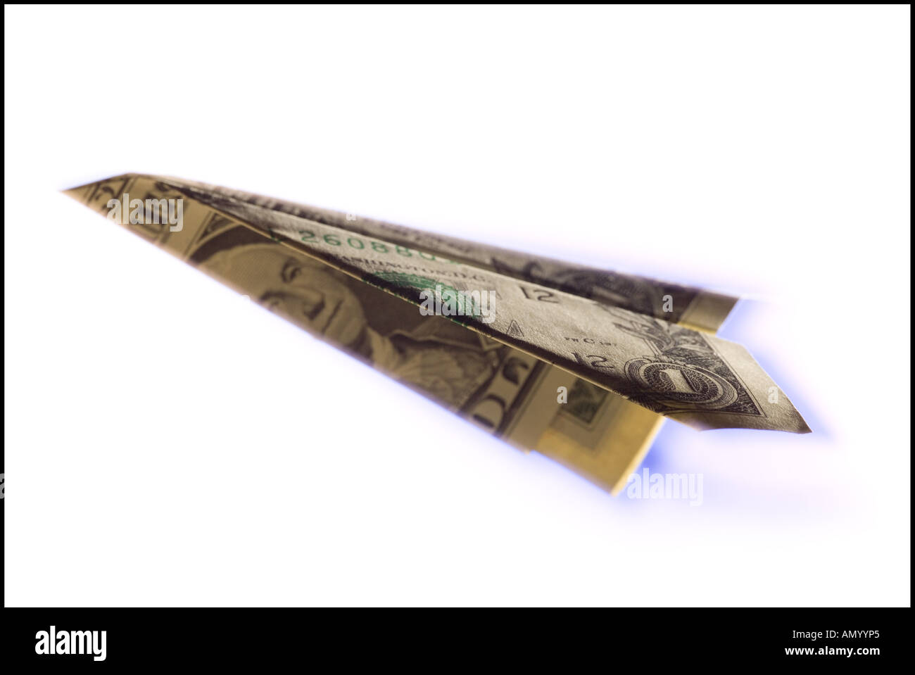 Close up of a paper airplane made from a US dollar bill Stock Photo Alamy