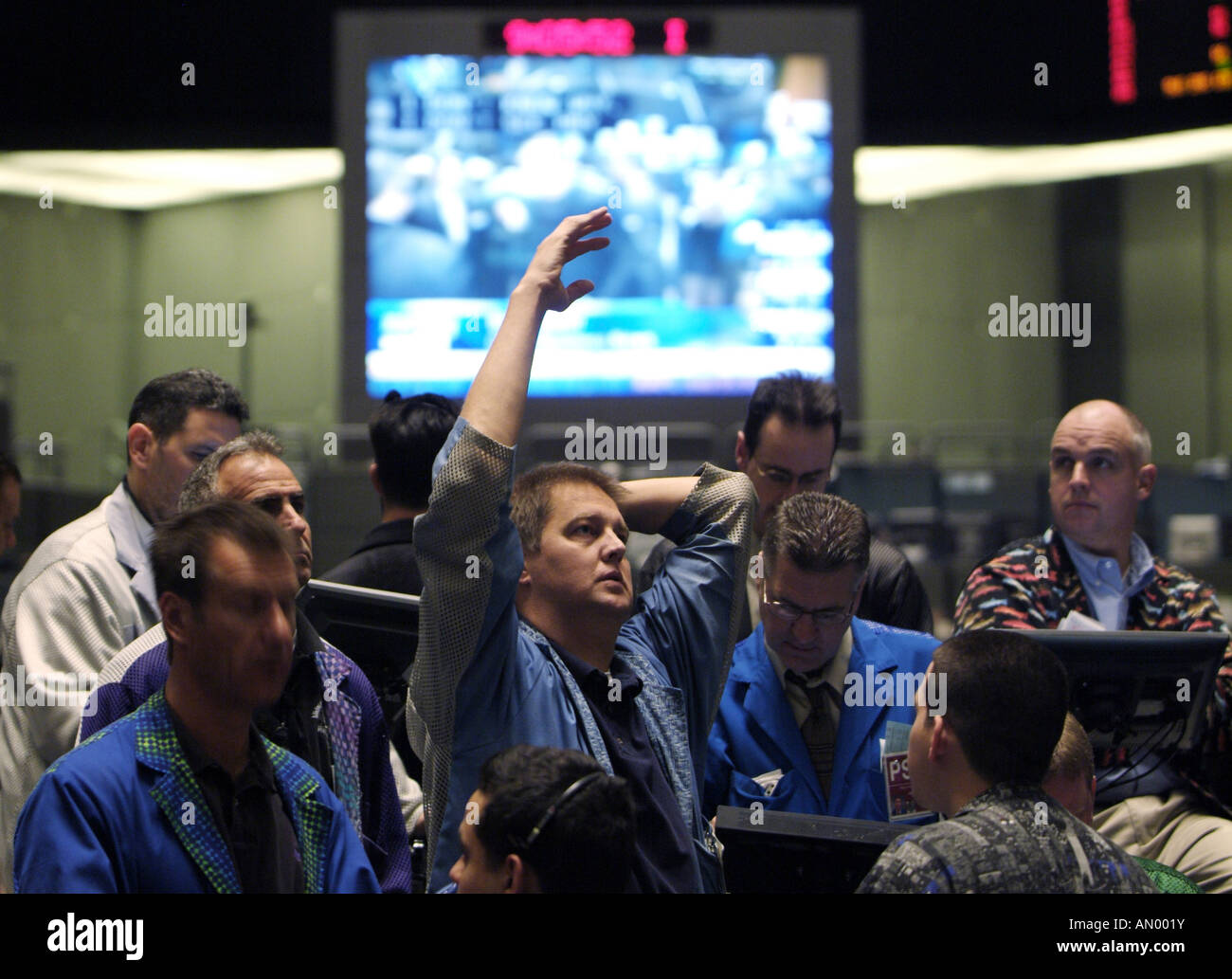 USA, Illinois, Chicago, Board of Trade's Agriculture and Financial floors, where major commodities are traded. Stock Photo