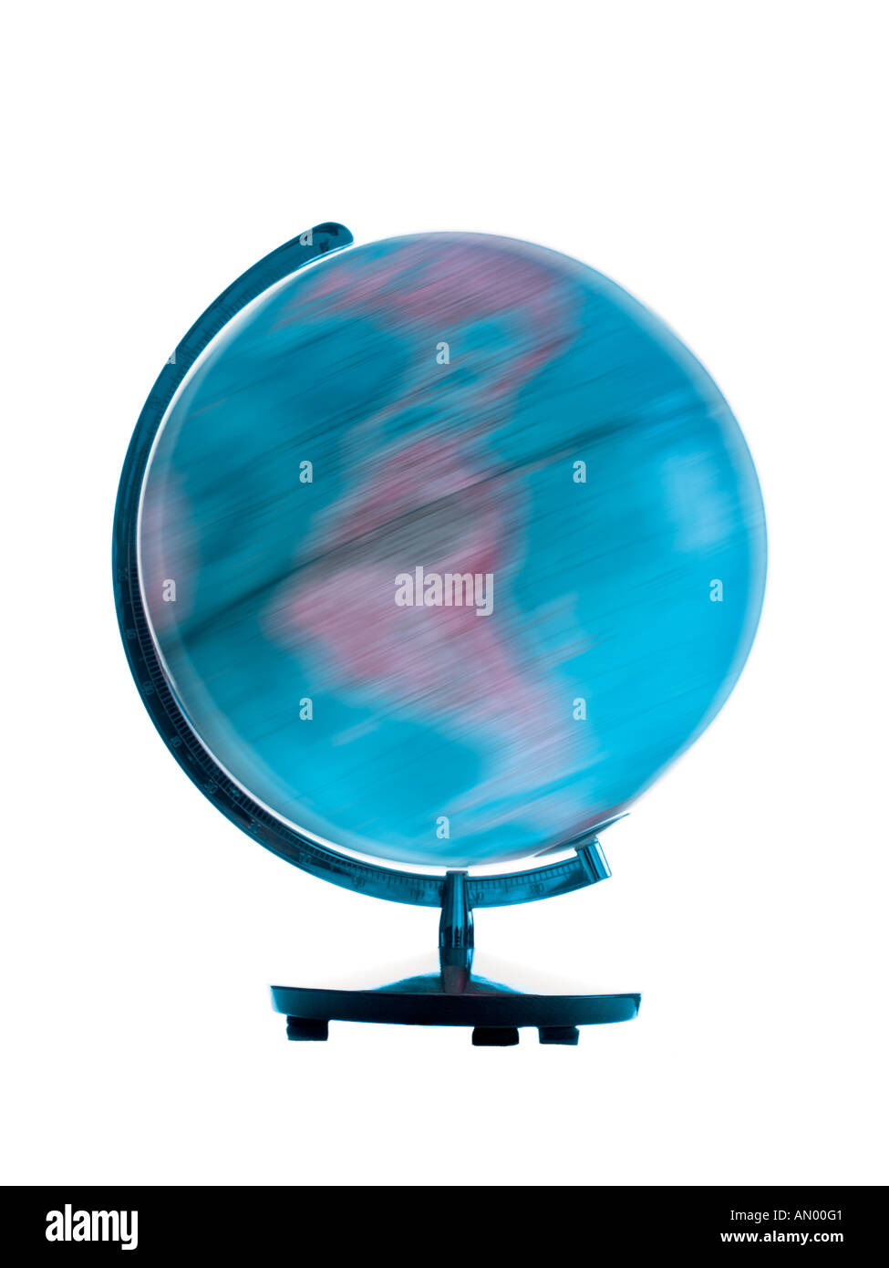 Spinning globe showing motion blur Stock Photo Alamy