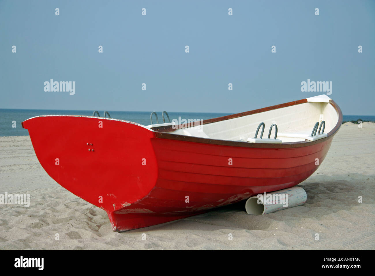 Red lifeboat Cape May NJ USA Stock Photo