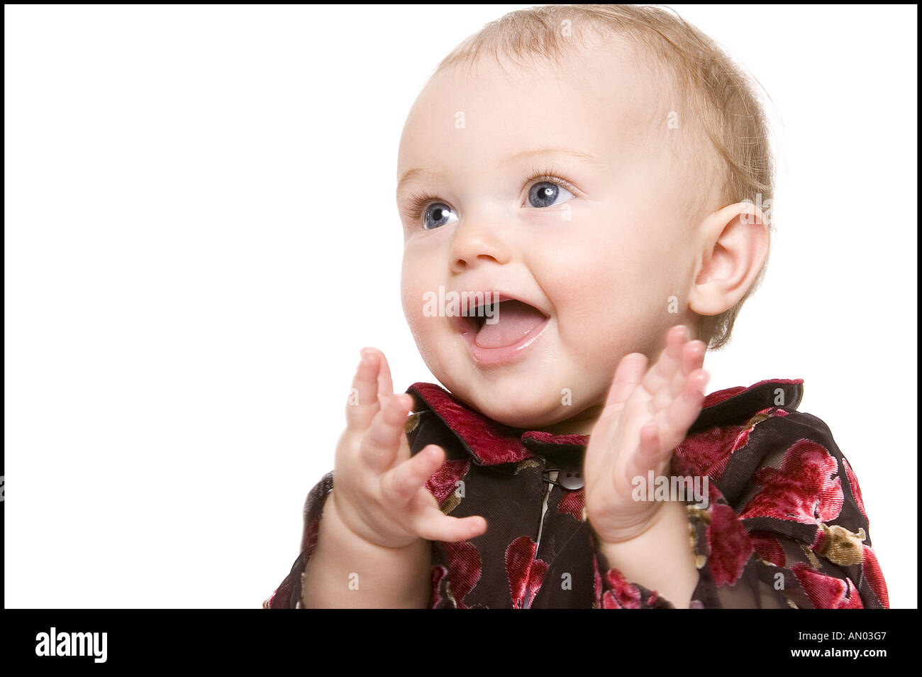 Close up of a baby girl clapping hand Stock Photo Alamy