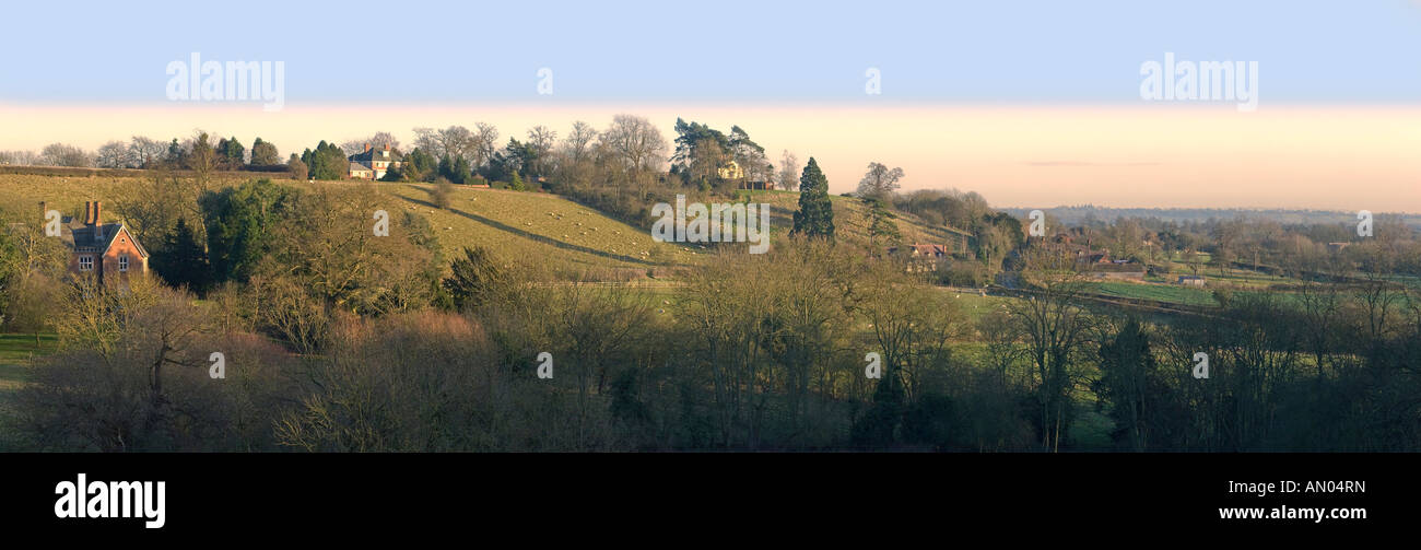 view from hanbury church worcestershire england uk the setting for the fictional village of ambridge Stock Photo