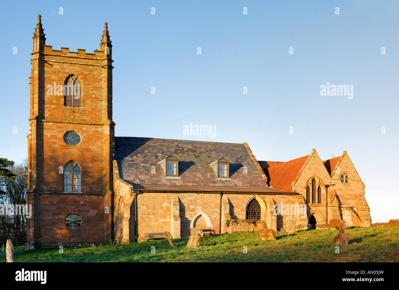 view of hanbury church worcestershire england uk the setting for the fictional village of ambridge Stock Photo