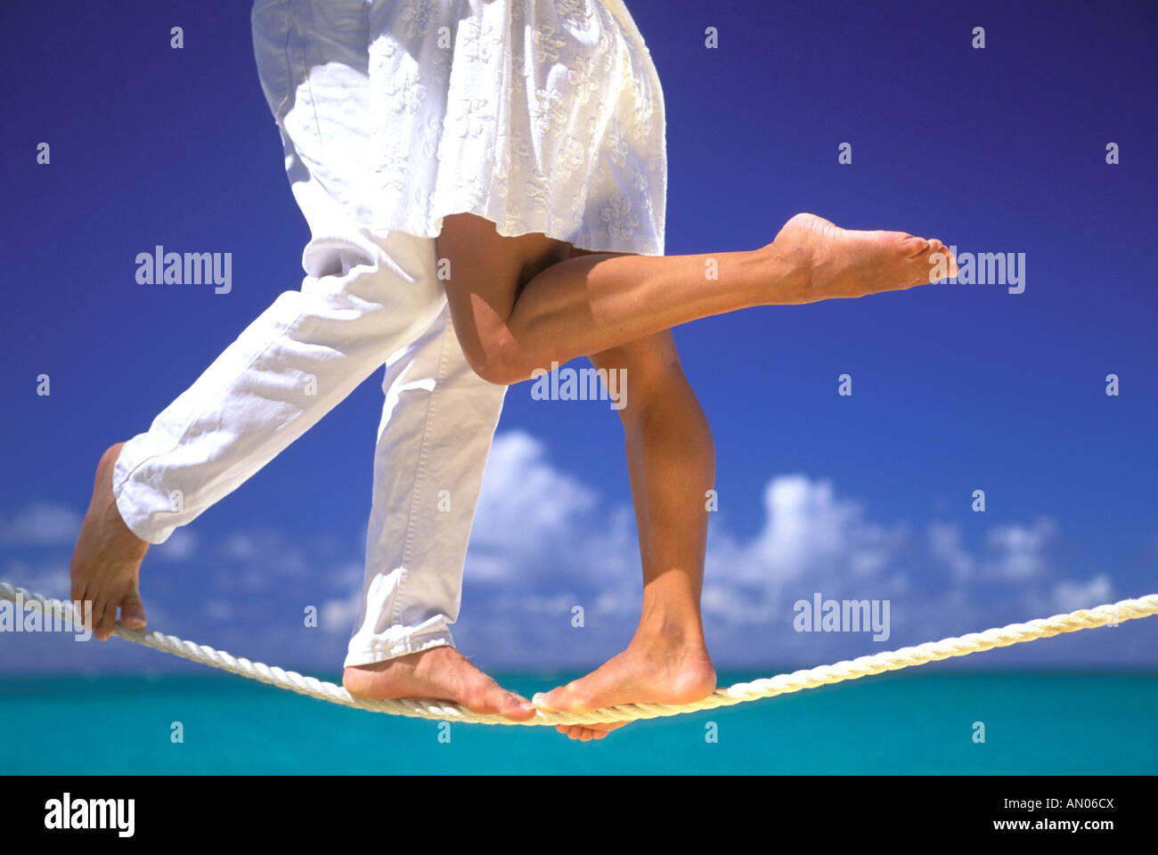 People Using Toe Rope Tight rope feet hi-res stock photography and images - Alamy