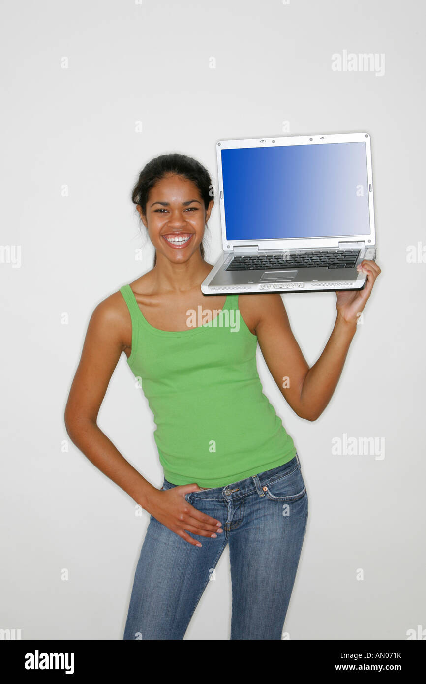 Cheerful african woman Cut Out Stock Images & Pictures - Alamy