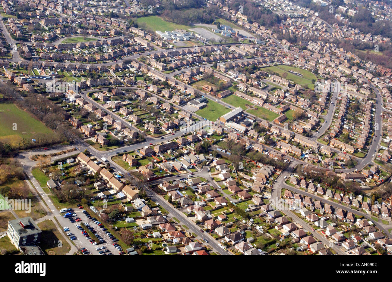Aerial view over Poole in Dorset England UK Stock Photo