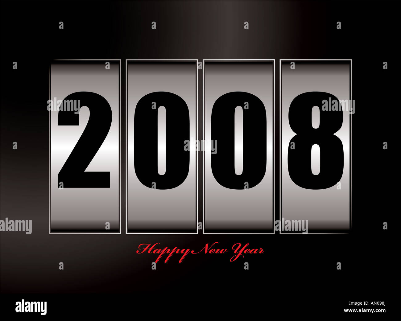 Illustration of 2008 image with new year text Stock Photo