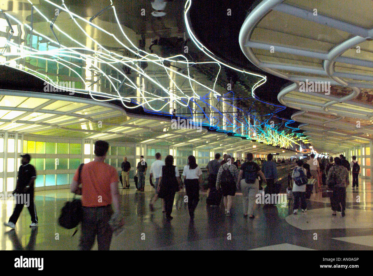 Terminal R at Chicago's O'Hare International Airport, the world's busiest airport Stock Photo