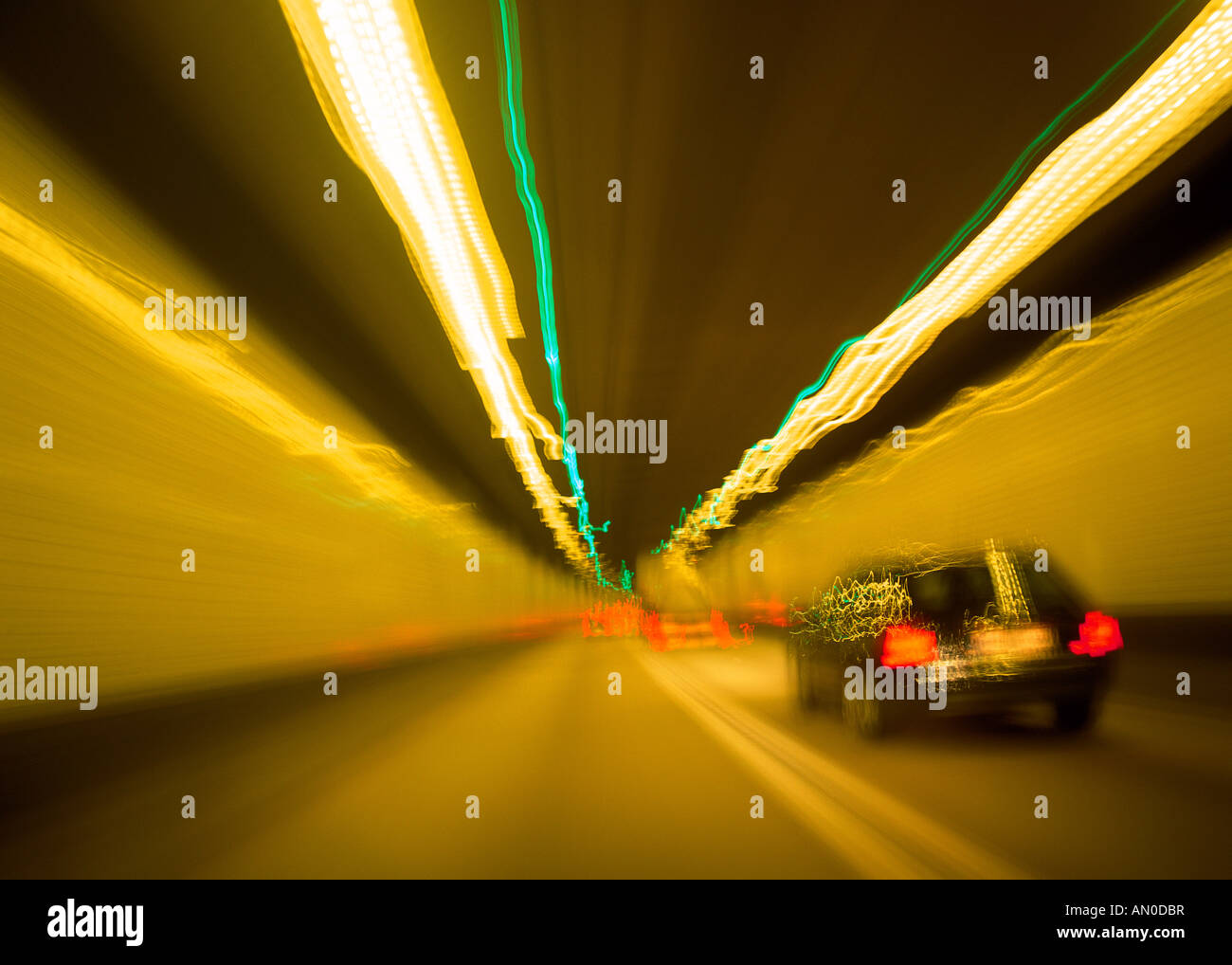 Motorway  tunnel Stock Photo