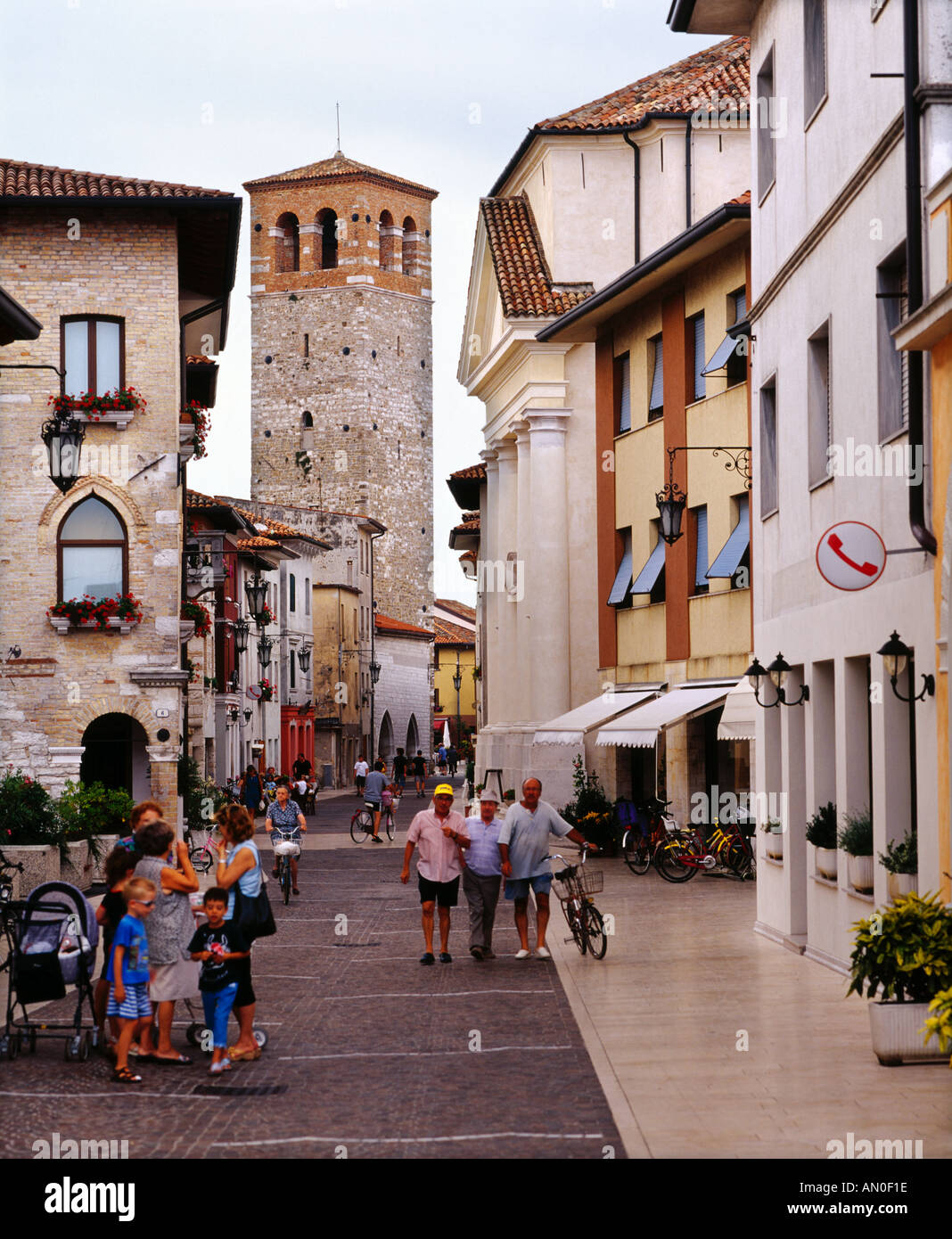 Street scene Marano Lagunare Friuli Italy Stock Photo