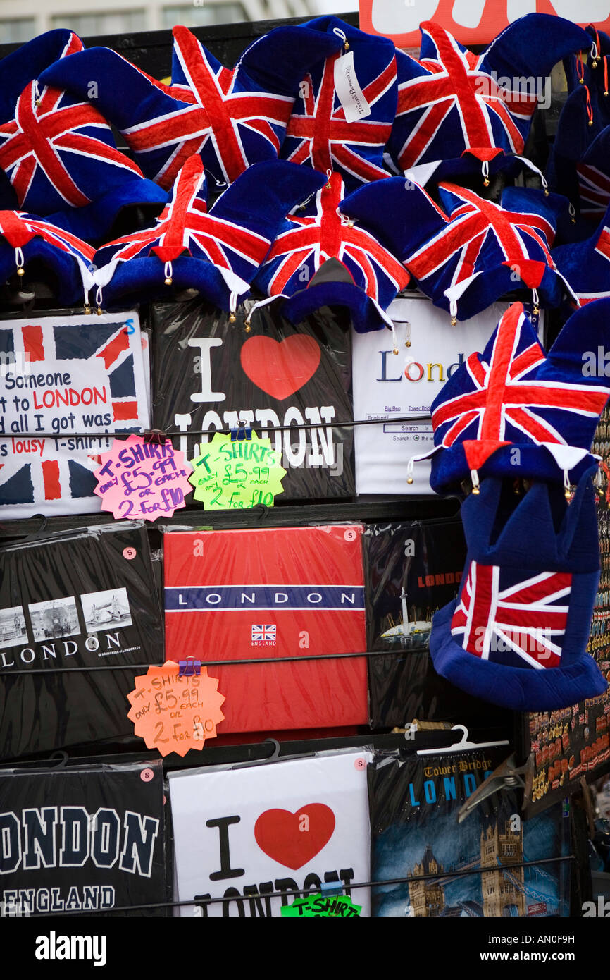 UK London Tourist souvenir stall with union flag themed gifts Stock ...