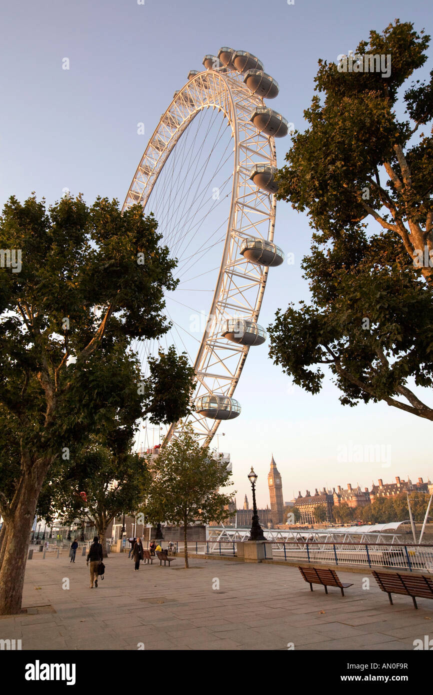 UK London South Bank London Eye in early morning Stock Photo - Alamy