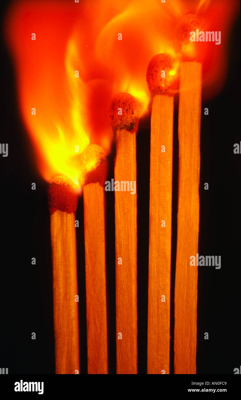 Special effects Matches catching fire Stock Photo Alamy