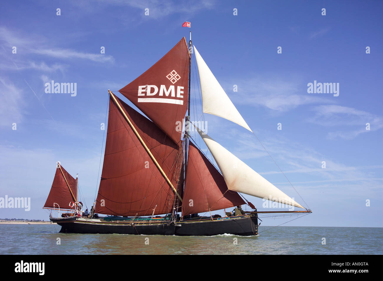 Swale Smack and Barge Match thames barges and traditonal sailing Stock