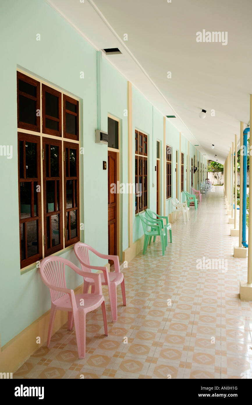 Maldives Addu Atoll Gan Island Government Rest House rooms Stock Photo