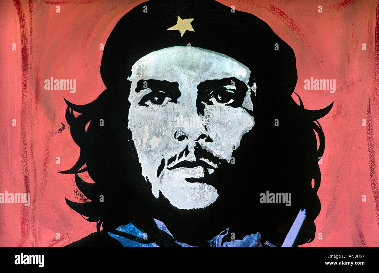 Wall painting depicting Che Guevara Santiago de Cuba Cuba Stock Photo
