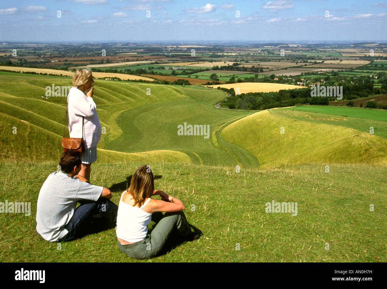 uk Berkshire Uffington White Horse bronze age site Stock Photo